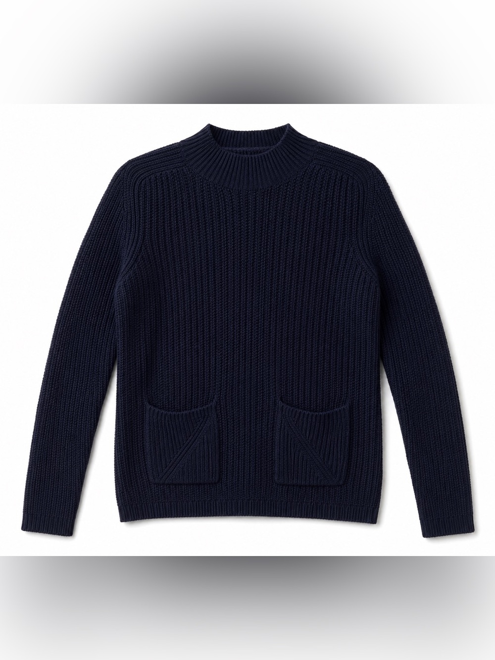 Banana Republic Merino Wool Cashmere Italian Yarn Pocket Sweater S Navy